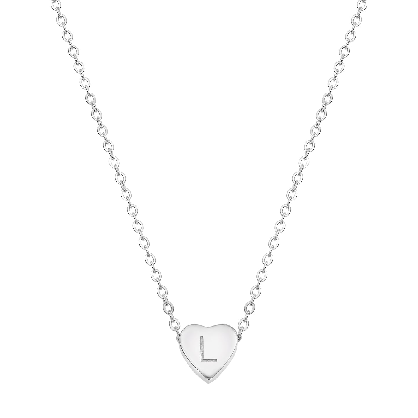 Heart Initial Necklace - Hypoallergenic