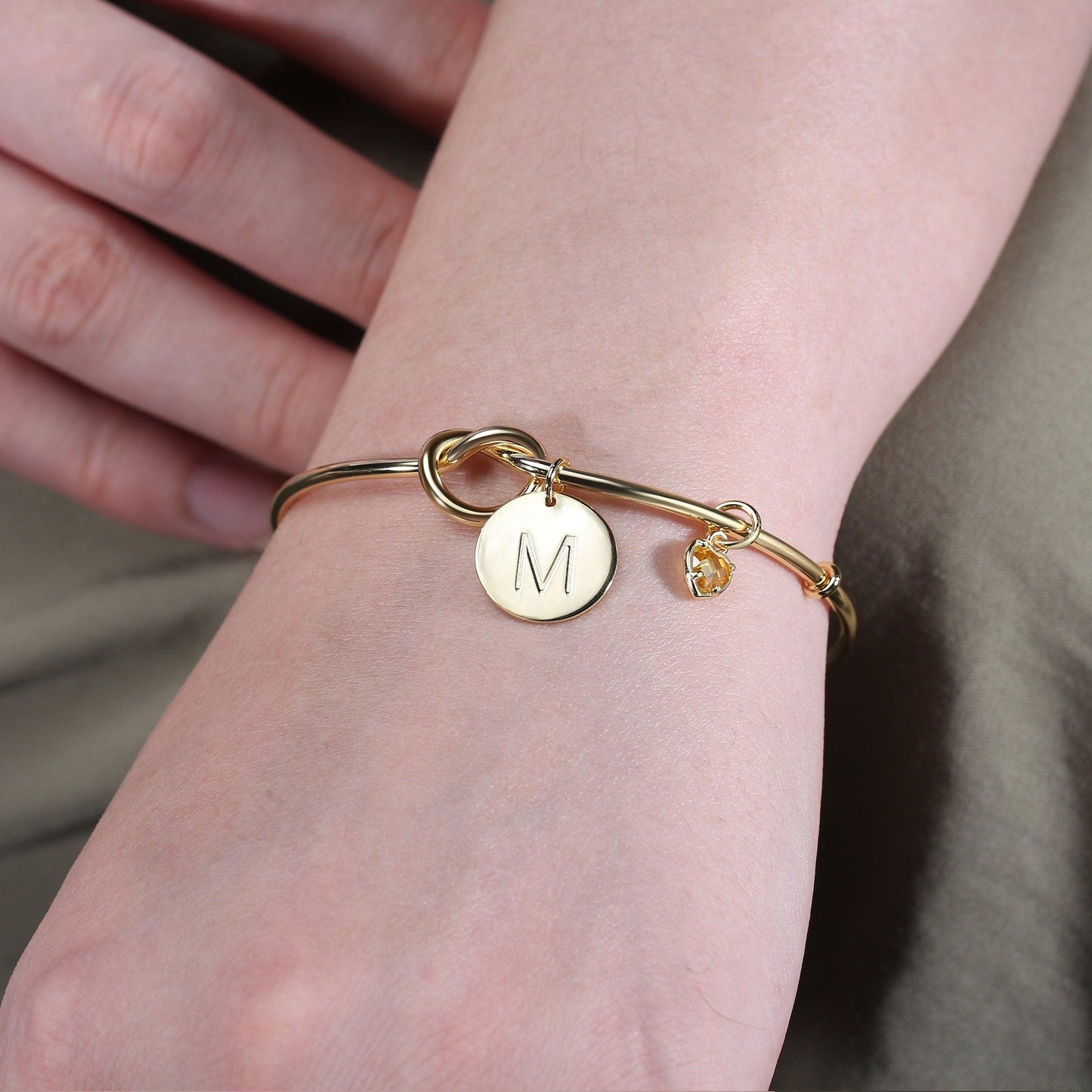 Knot Initial Bracelet - Sterling Silver Edition