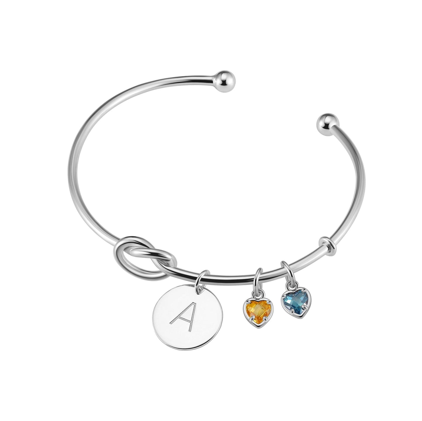 Knot Initial Bracelet - Sterling Silver Edition