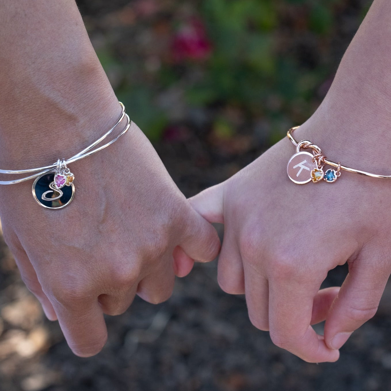 Silver Infinity Bracelet and Knot Rose Gold Bracelet make the perfect gift to celebrate your friendship.
